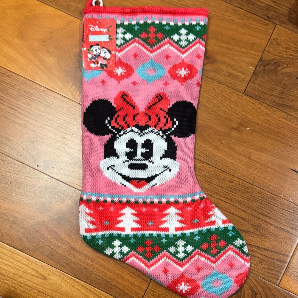 Disney Festive Pink and Green Stocking
